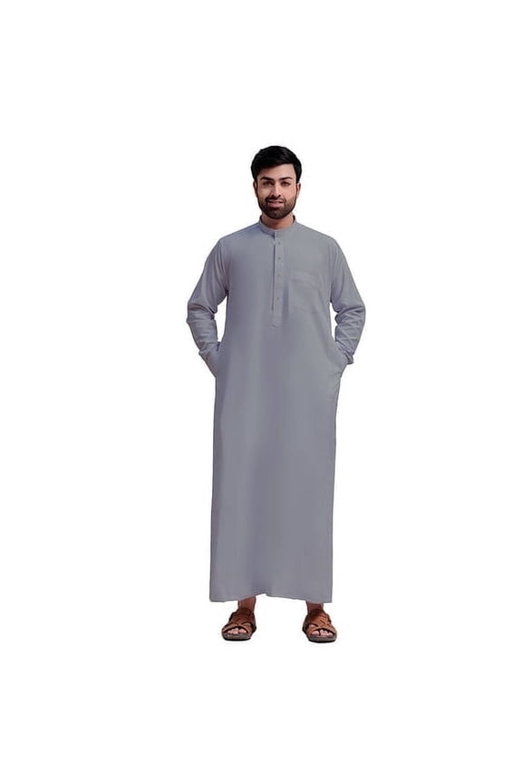 Traditional Dishdasha – Mens Saudi Style Thobe Classic - Full Length Long Sleeve Islamic Thobe