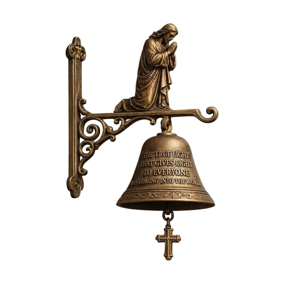 Traditional Doorbell Hanging Ornament Resin Home Decor Outdoor Garden Decoration weather-resistant classic chime cord pull rustic porch wall mount with hardware for patio