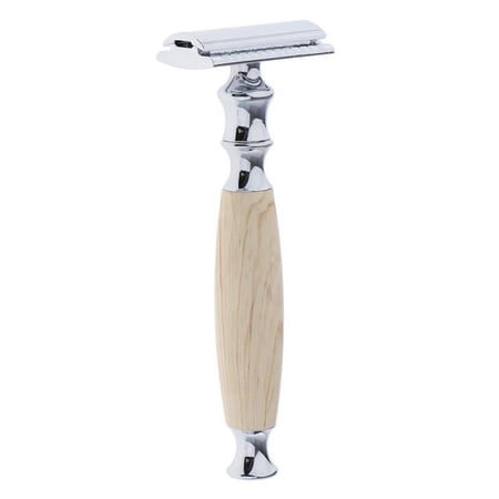 Traditional Double Edge Safety Razors Shaver Easy Control for Beginners Father - Beige, 12.5 x 4.5 x 2.5CM