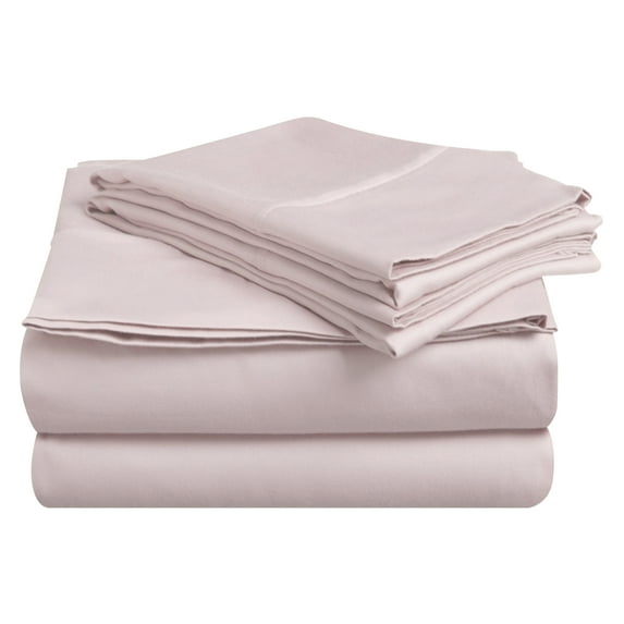 Traditional Egyptian Cotton 400-Thread Count Solid Deep Pocket Sheet Set, Twin XL, Lilac by Blue Nile Mills