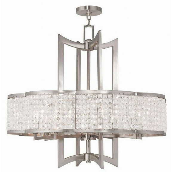Traditional Eight Light Chandelier-Brushed Nickel Finish Bailey Street Home 218-Bel-1764529