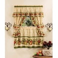 thumbnail image 1 of Traditional Elegance Apple Orchard Cottage Window Curtain Set - 57x36 Tier Pair/57x36 Ruffled Topper with attached valance and tiebacks. - Antique, 1 of 2