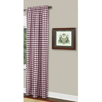Traditional Elegance Buffalo Check Window Curtain Panel - 42x84 - Burgundy