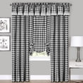 thumbnail image 1 of Traditional Elegance Buffalo Check Window Curtain Panel - 42x95 - Black, 1 of 5