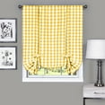 thumbnail image 1 of Traditional Elegance Buffalo Check Window Curtain Tie Up Shade - 42x63 - Yellow, 1 of 5