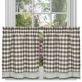 thumbnail image 1 of Traditional Elegance Buffalo Check Window Curtain Tier Pair - 58x24 - Taupe, 1 of 3
