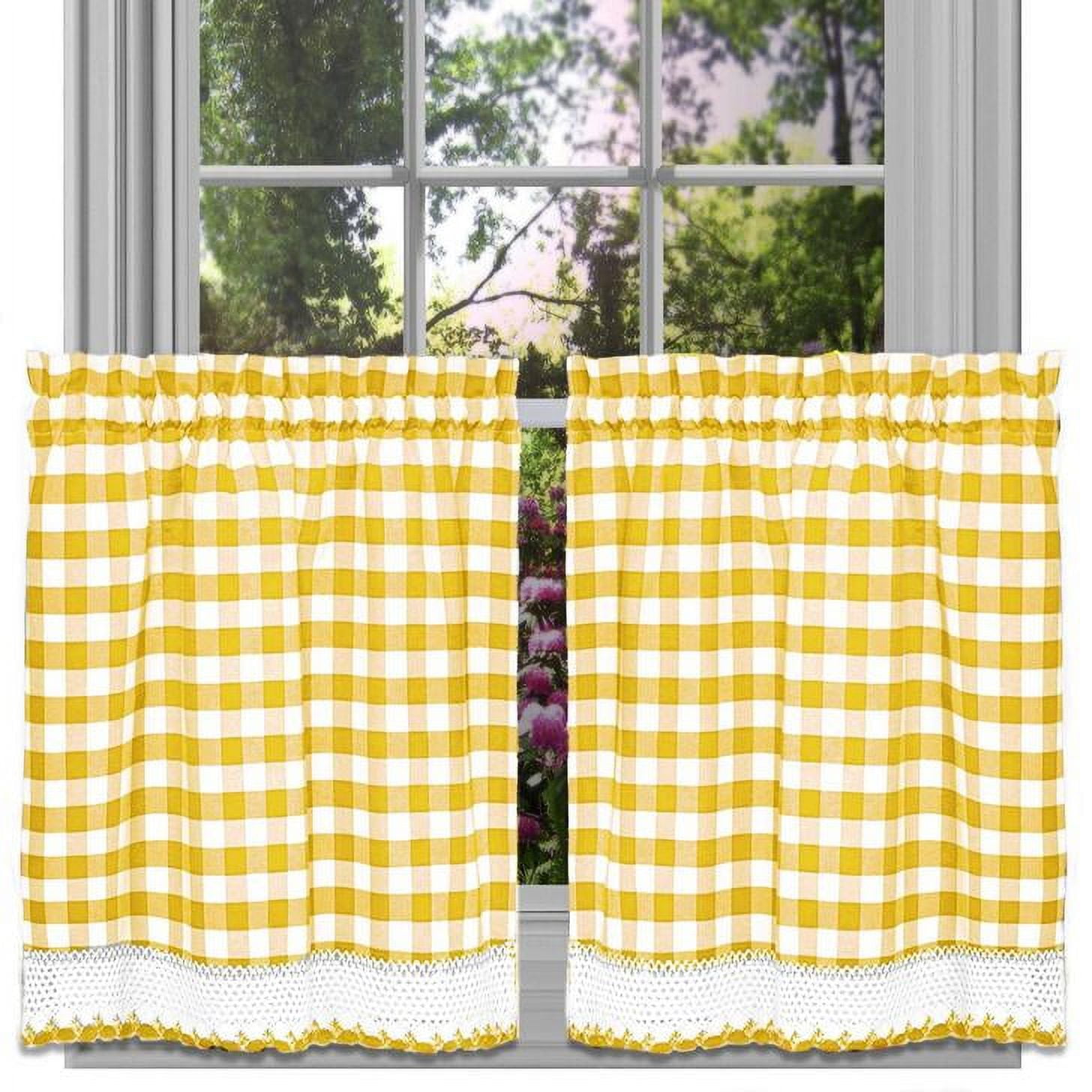 Park Avenue Collection Buffalo Check Tier Pair - 58x36 - Black main image 1