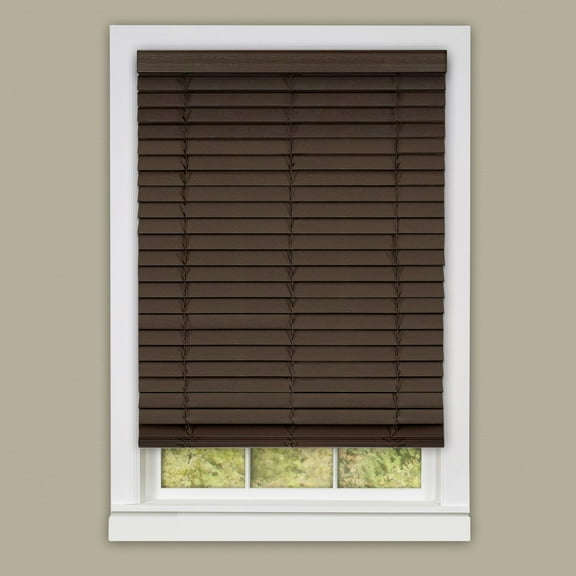 Traditional Elegance Cordless Madera Falsa 2" Faux Wood Plantation Blind 30x64 - Mahogany
