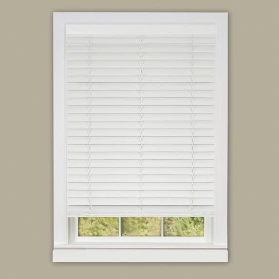 Traditional Elegance Cordless Madera Falsa 2" Faux Wood Plantation Blind 30x64 - White
