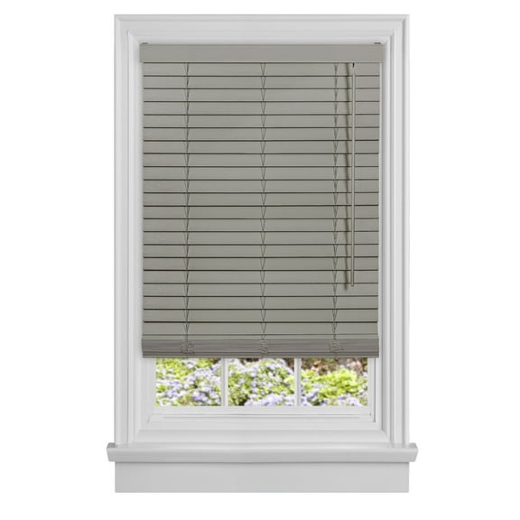 Traditional Elegance Cordless Madera Falsa 2" Faux Wood Plantation Blind 32x64 - Grey