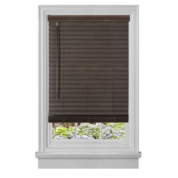 Traditional Elegance Cordless Madera Falsa 2" Faux Wood Plantation Blind 32x64 - Mahogany