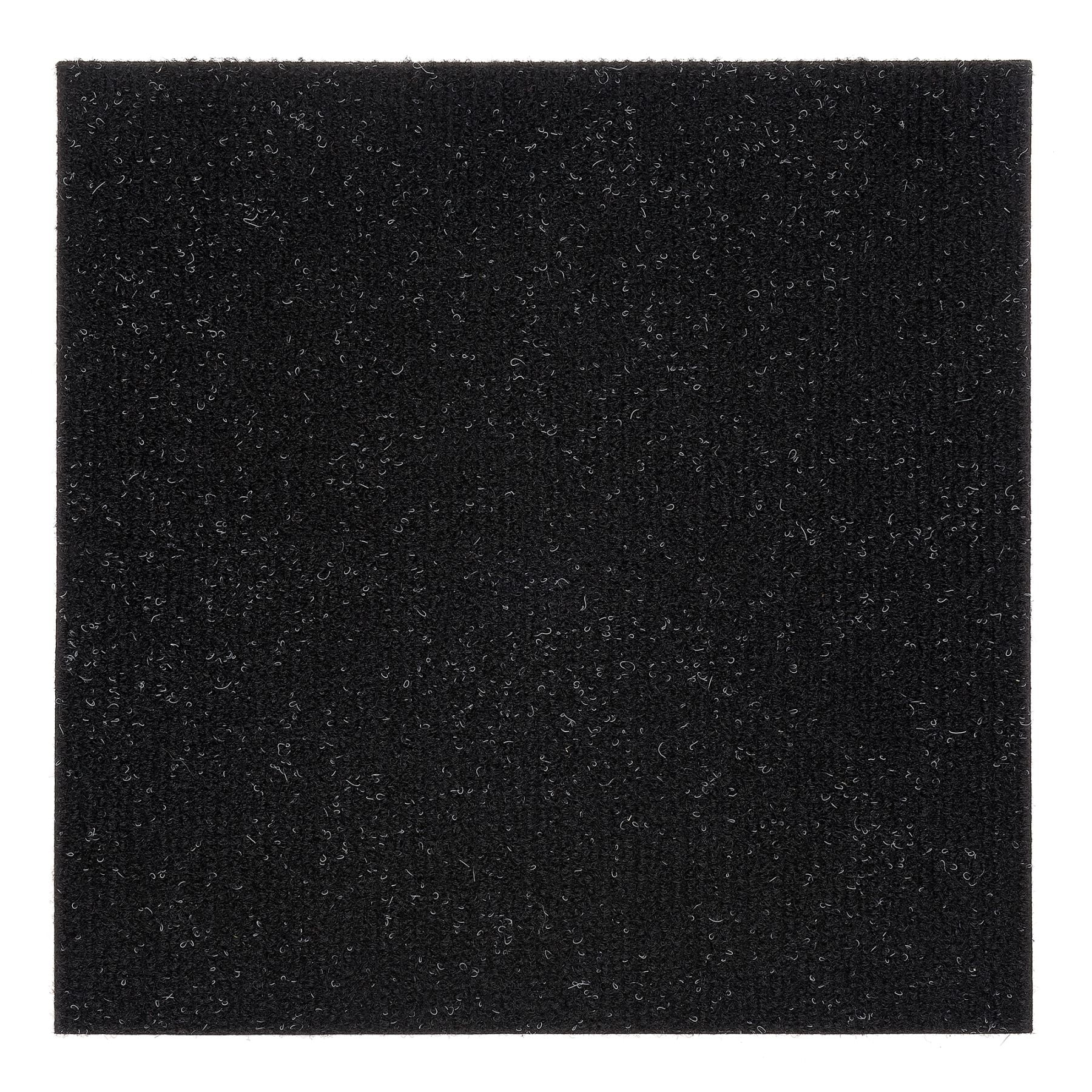 Jet Black 12'' x 12'' Peel and Stick Polyester Carpet Tiles
