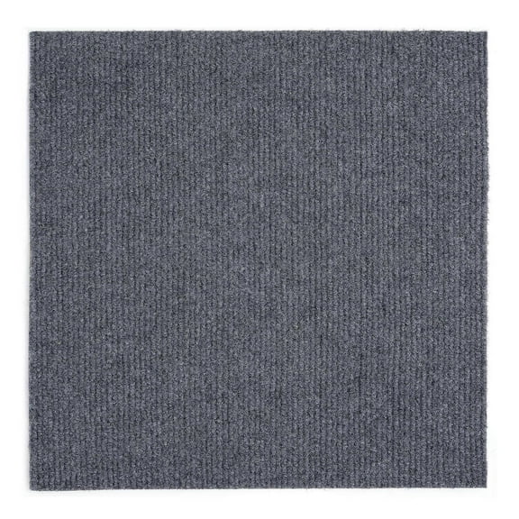 Traditional Elegance Madison 12x12 Self Adhesive Carpet Floor Tile - 12 Tiles/12 sq. Ft. - Smoke