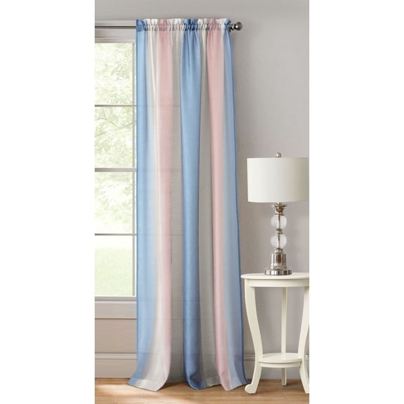 Traditional Elegance Prism Rod Pocket Window Curtain Panel - 50x63 - Rose Quartz/Serenity