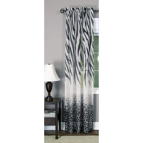 Ben&Jonah PrimeHome Collection Safari Window Curtain Panel - 50x63 - Black/Multi