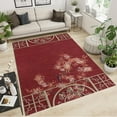 thumbnail image 1 of Traditional Elements Carpet, Classic Plum Blossom Chinese Red Area Rugs, Non Slip Non-Shedding Foldable Washable Rug For Living Room Bedroom Entryway Hallway Office Study Room 3 x 5ft, 1 of 6