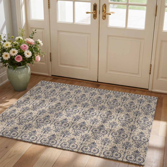 Traditional Ethic Texture Area Rug 2'x3', Non-Slip Washable Rectangle ...