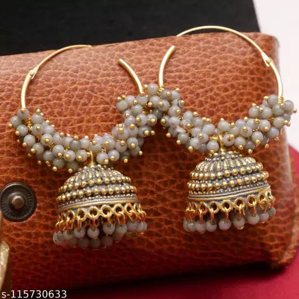 Party wear grey earrings #indian #jewelry #earrings #traditional  #indianjew… | Indian jewellery design earrings, Indian bridal jewelry sets,  Jewelry design earrings