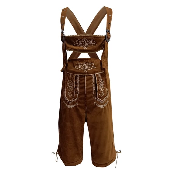 Traditional Ethnic Festival Attire for Men Embroidered Plaid Shirt and Suspenders with Matching Trousers Outfit Pants Mens Fashion Joggers Sports Pants Trousers Mens Long Pants