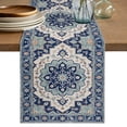 thumbnail image 1 of Traditional Ethnic Table Runner 120 Inches Long,Western Rustic Tribal Patterns Boho Cotton Linen Table Runners Dresser Scarves,Fabric Tabletop Scarf Furniture Cover for Home Dinner Party 13"x120", 1 of 9