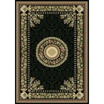 Traditional European 2x8 Runner Black Bordered Floral Old World Area Rug - Actual 1' 9" x 7' 2"