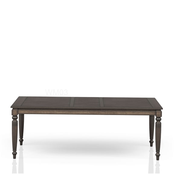 Traditional Expandable Dining Table in Coffee Finish, Solid Wood Construction with Leaf for Extra Seating