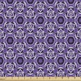 thumbnail image 1 of Ambesonne Traditional Fabric by the Yard Upholstery, Eastern Mosaic Floral, 1 Yard, Violet Dark Purple and White, 1 of 5