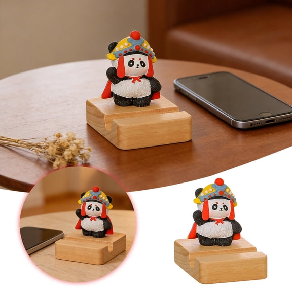 Traditional Face Changing Panda Phone Stand Unique Non Design Cute Cartoon Style Adjustable And Portable Desktop Ornament Home Decor