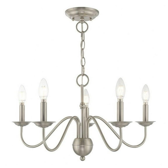 Traditional Five Light Chandelier-Brushed Nickel Finish Bailey Street Home 218-Bel-3110579