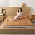 thumbnail image 1 of Traditional Floor Mattress, Japanese Futon Mattress for Adults, Rolling Up Sleeping Mattress Tatami Mat for Guest Room Dormitory Bedroom,Light Brown,Twin, 1 of 7