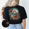 thumbnail image 1 of Traditional Floral Beach Sunset Tshirt, Beach Vacation Shirt, Women's Mother's Day Birthday Gift for Her, Beach Lover Tee, 1 of 5