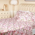 thumbnail image 1 of Traditional Floral Botanical Cotton Sheet Set, Twin, Cream - Blue Nile Mills, 1 of 9