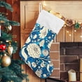 thumbnail image 1 of Traditional Floral Pattern Large Christmas Stockings, Hanging Xmas Stockings Candy Fireplace Stocking Hanging Tag with Crystal Velvet for Family Holiday Christmas Party Decorations,17.7", 1 of 7