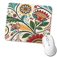 Traditional Folk Art Flowers Leaves Pattern Mouse Pad Low Profile ...