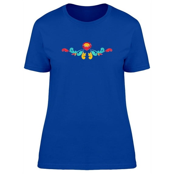 Traditional Folk Flower T-Shirt Women -Image by Shutterstock, Female Large
