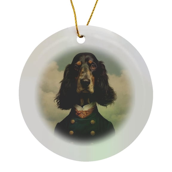 3drose, Traditional Formal Portrait of a English Cocker Spaniel, Circle Porcelain Ornament