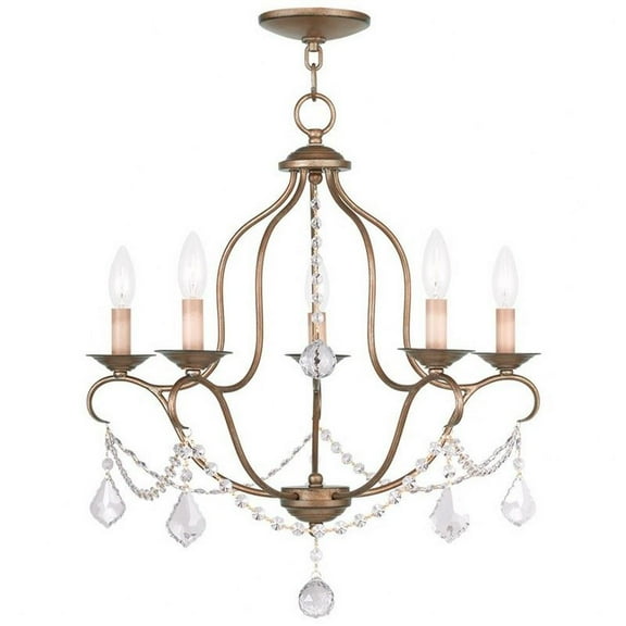Traditional French Country Five Light Chandelier-Antique Gold Leaf Finish Bailey Street Home 218-Bel-1261138