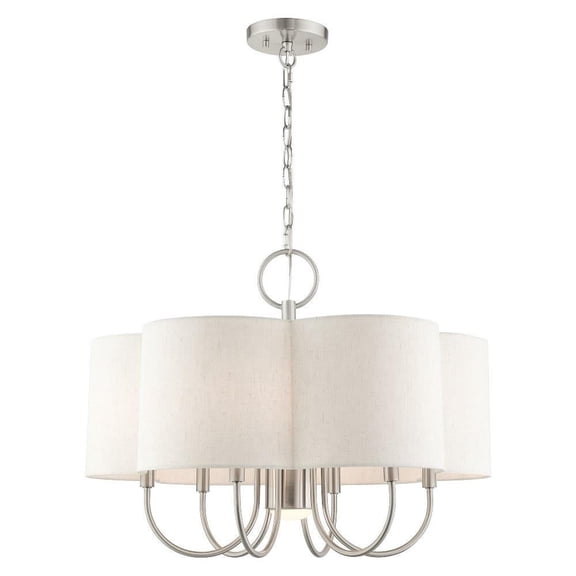 Traditional French Country Seven Light Chandelier-Brushed Nickel Finish Bailey Street Home 218-Bel-4363334