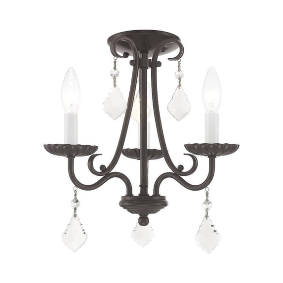 Traditional French Country Three Light Chandelier-English Bronze Finish Bailey Street Home 218-Bel-2255841