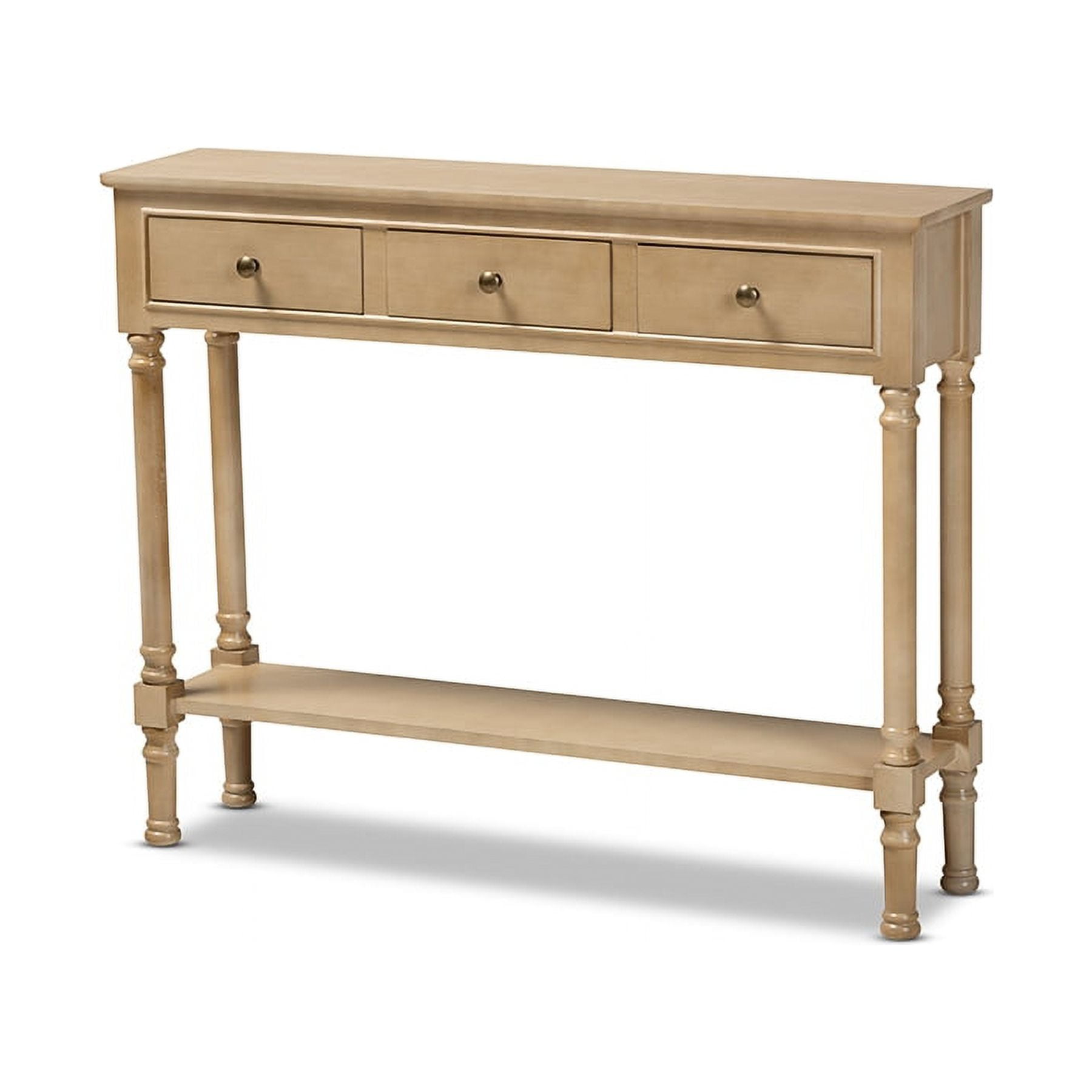Oak Brown 3-Drawer Wood Entryway Console Table