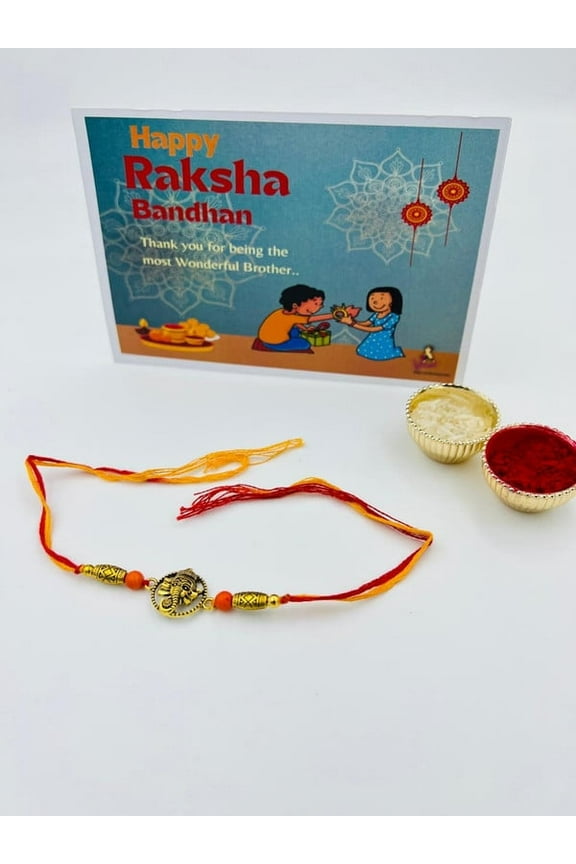 Traditional Ganpati Rakhi Thread Elegant Design for Raksha Bandhan 2025