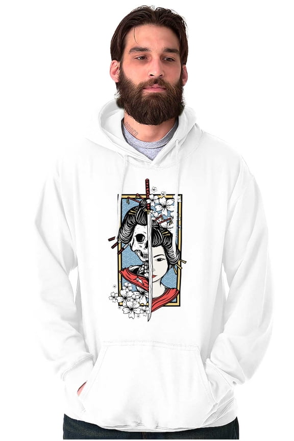 Traditional Geisha Skeleton Samurai Hoodie Sweatshirt Women Men Brisco Brands M