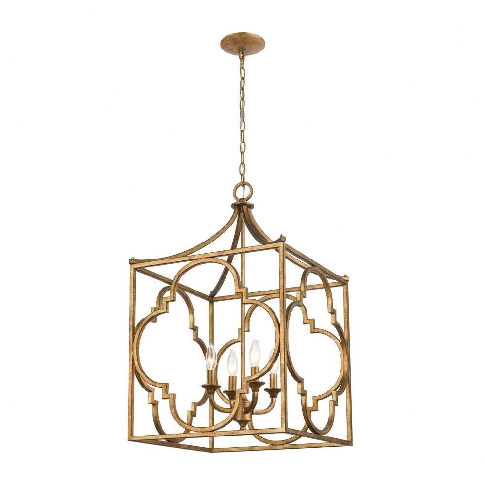 Traditional Glam Luxe Four Light Chandelier in Antique Gold Finish Bailey Street Home 2499-Bel-3826956 - image 1 of 2
