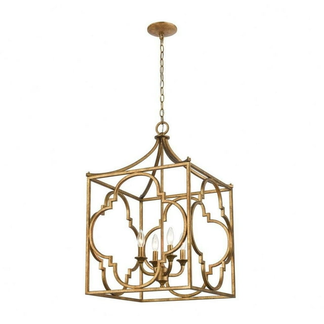 Traditional Glam Luxe Four Light Chandelier in Antique Gold Finish Bailey Street Home 2499-Bel-3826956