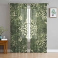 thumbnail image 1 of Traditional Green Sheer Curtains 96 Inches Long 2 Panels Set, Window Sheer Curtains for Living Room/Bedroom, Boho Ethnic Oriental Rustic Floral Light Filtering Rod Pocket Curtain 52'' x 96'' x 2, 1 of 7