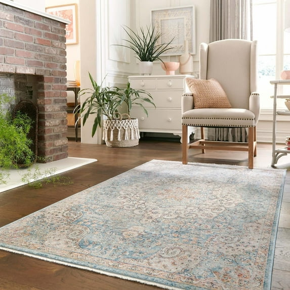 Traditional Haifa Collection Area Rug Blue - 3'3"x5'3"