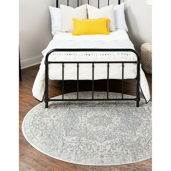 Traditional Haifa Collection Area Rug Gray - 10'2" Round