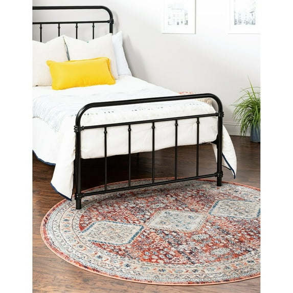 Traditional Haifa Collection Area Rug Red - 3'11" Round