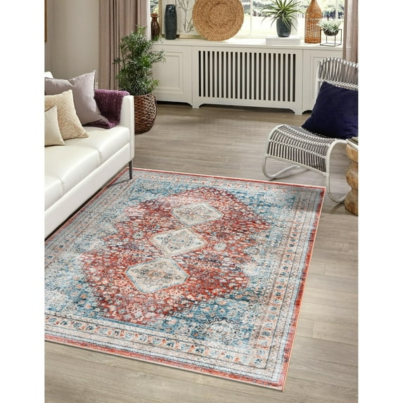 Traditional Haifa Collection Area Rug Red - 4'x5'11"