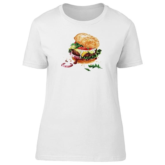 Traditional Hamburger Watercolor Tee Women's -Image by Shutterstock